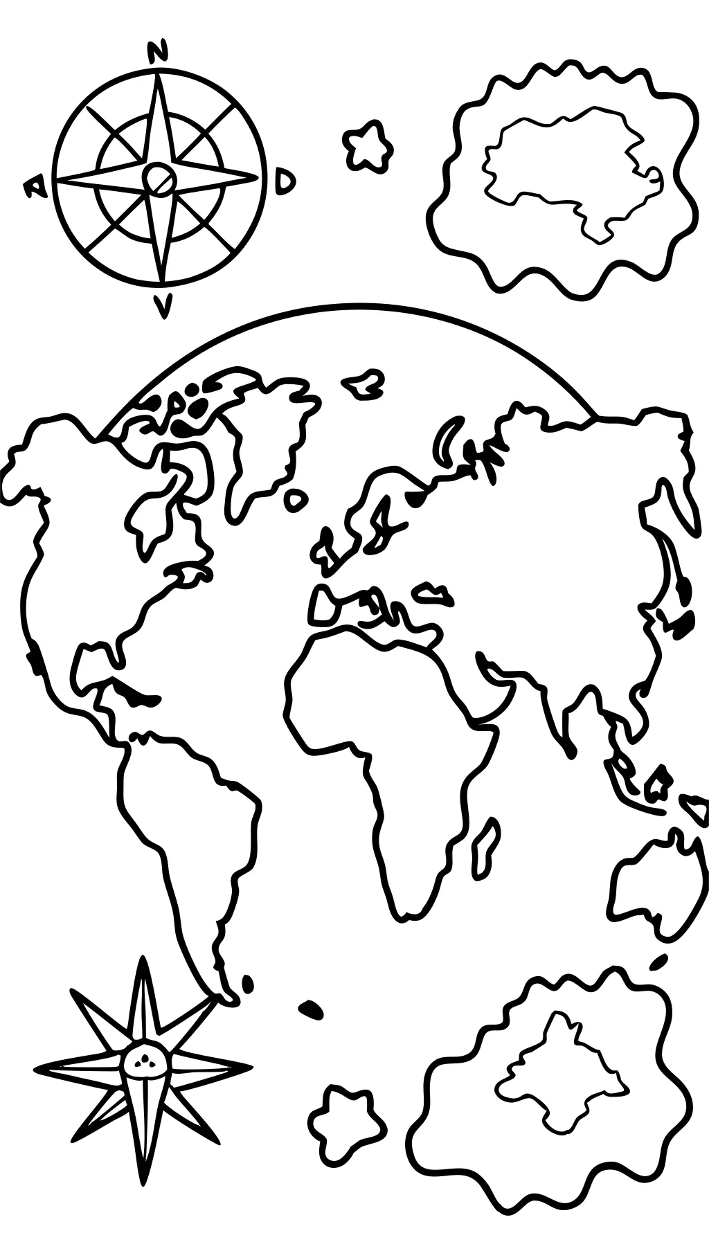 map of the world coloring page